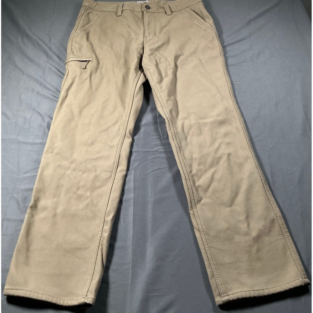 Weatherproof Vintage Mens Fleece Lined Utility Pants Tan Khaki 36x32 1897911
